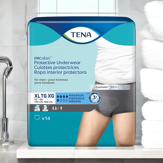 TENA Proskin men's underwear, XL size, moderate absorbency.